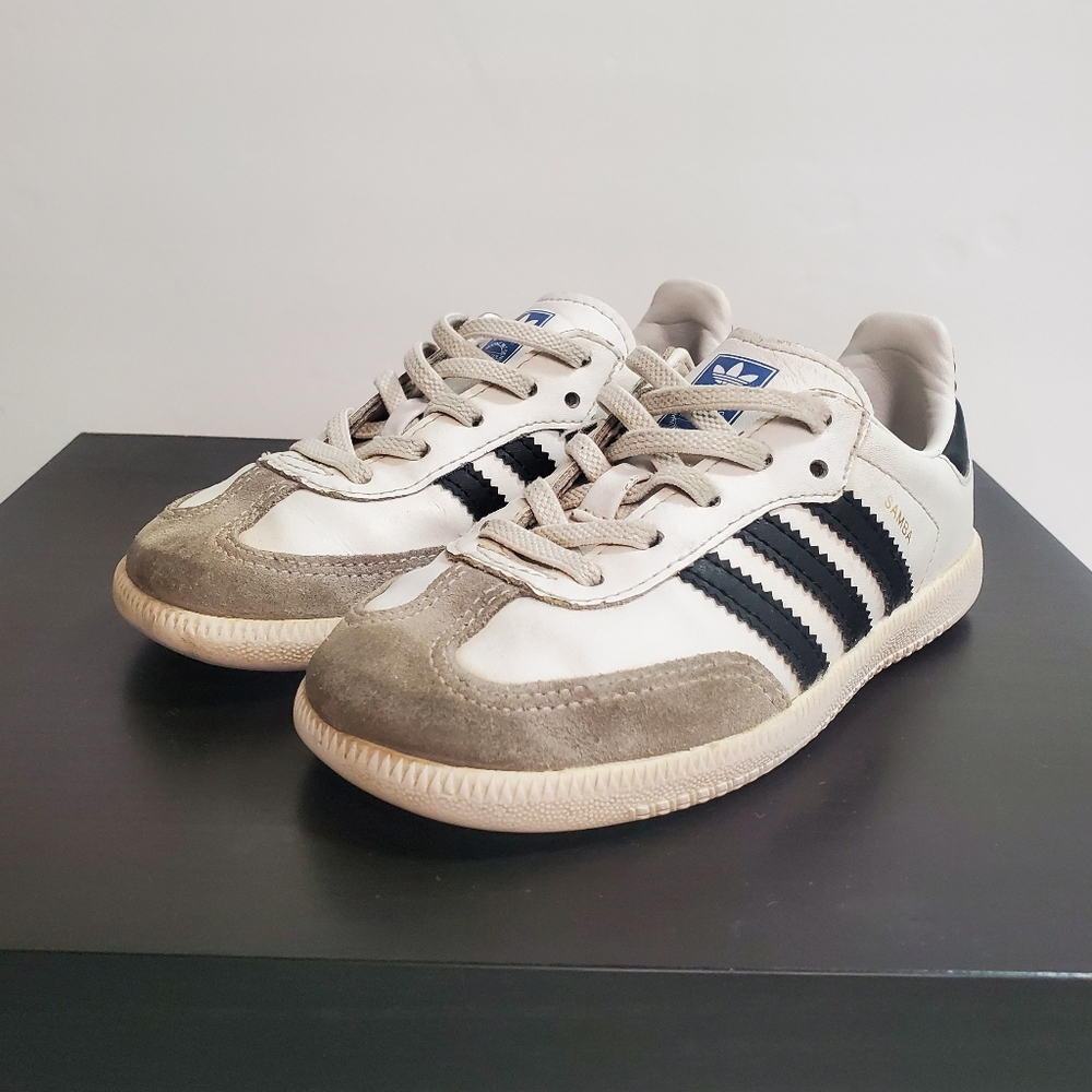 Adidas Originals Samba Og White Grey Black sz 9.5K kids